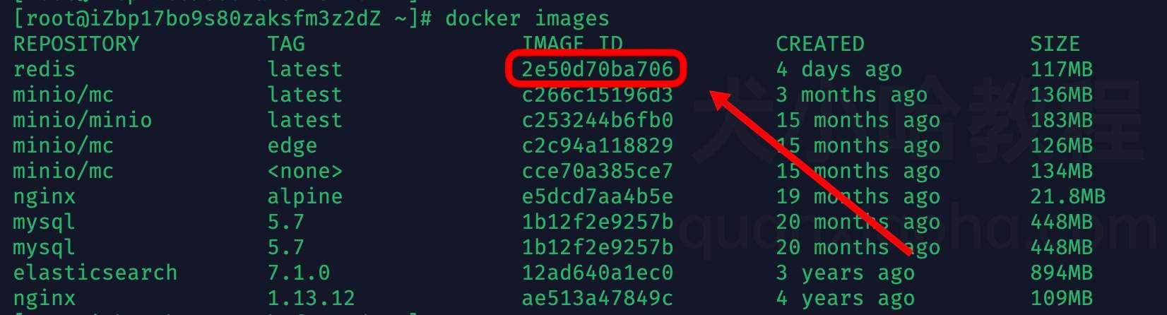 查看 Docker 镜像的 ID