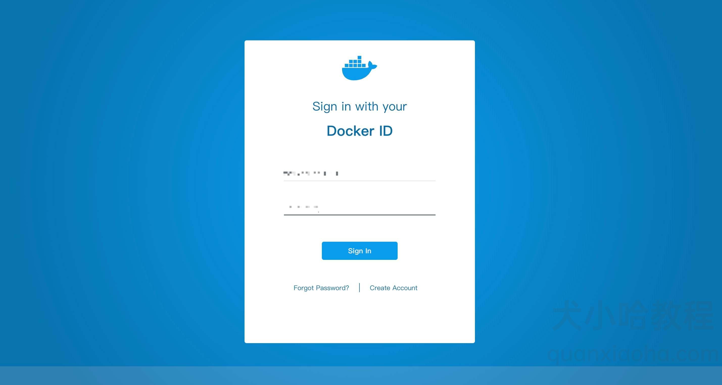 Docker Hub 登录页面