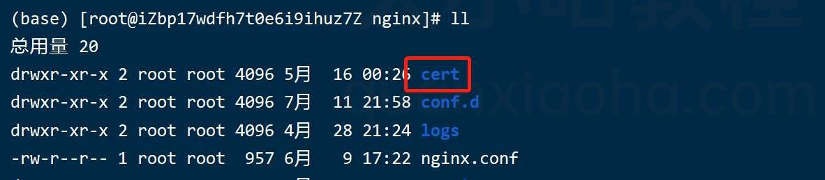 创建 Nginx cert 证书目录