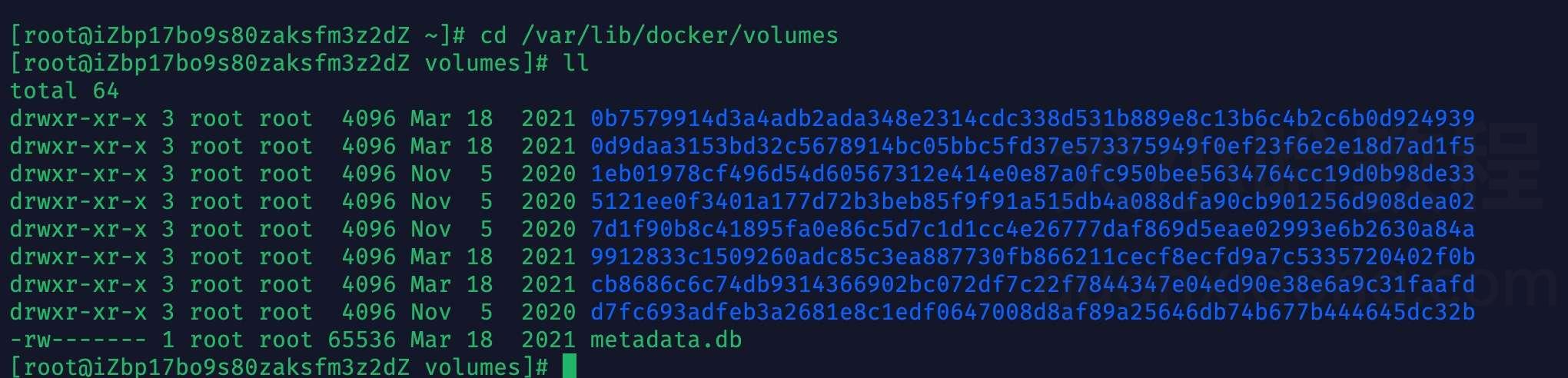 Docker 查看本地数据卷