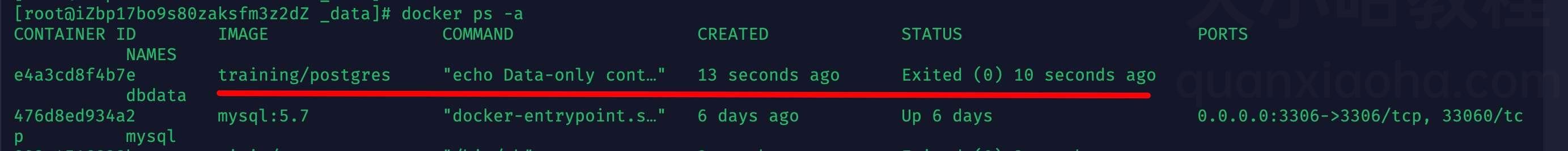 Docker 创建数据卷容器