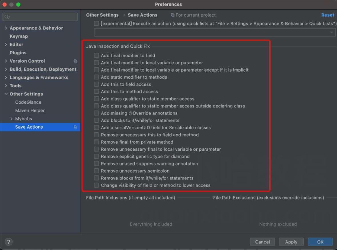 Save Actions 格式化代码插件