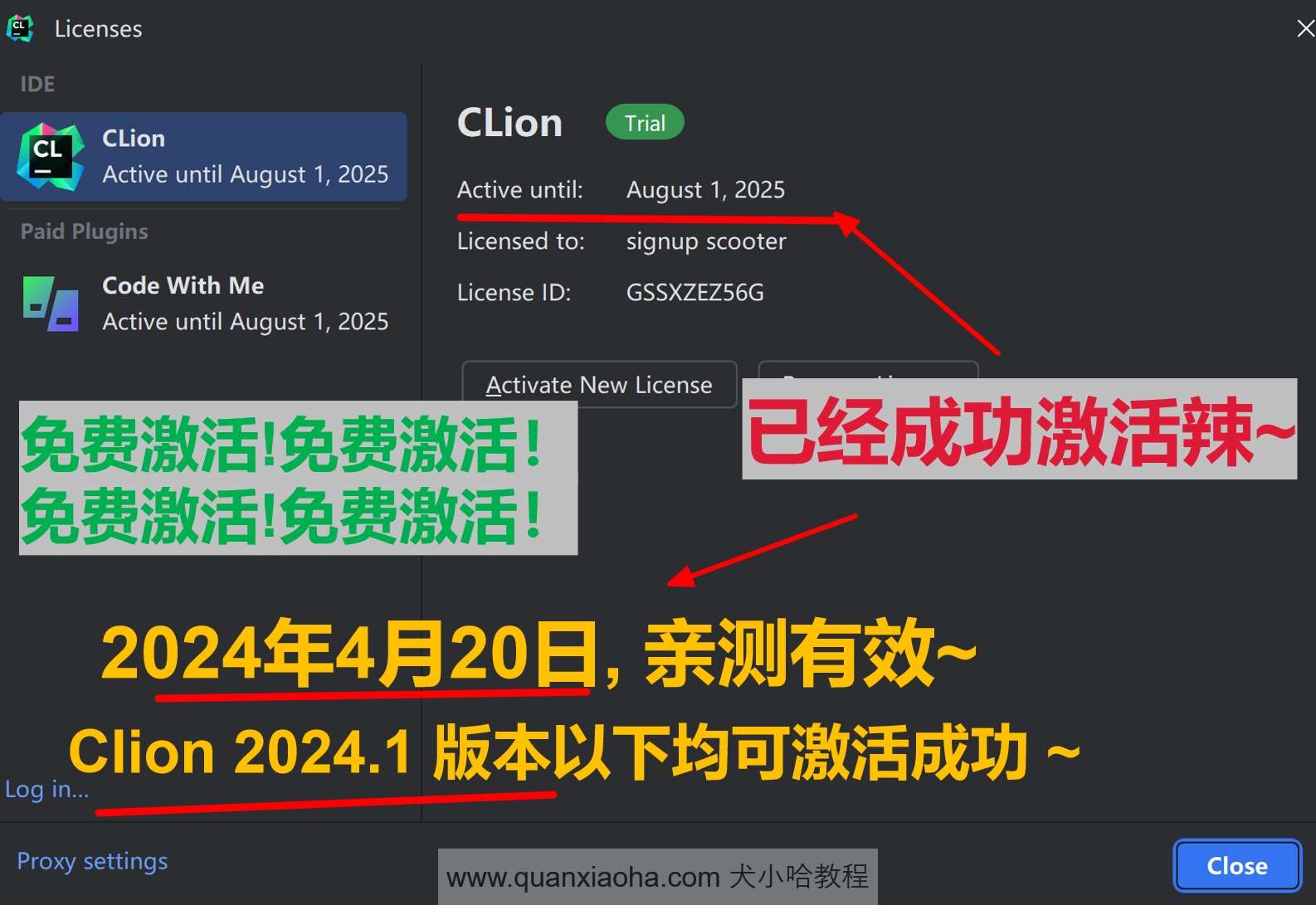 Clion 2024.1 版本启动界面