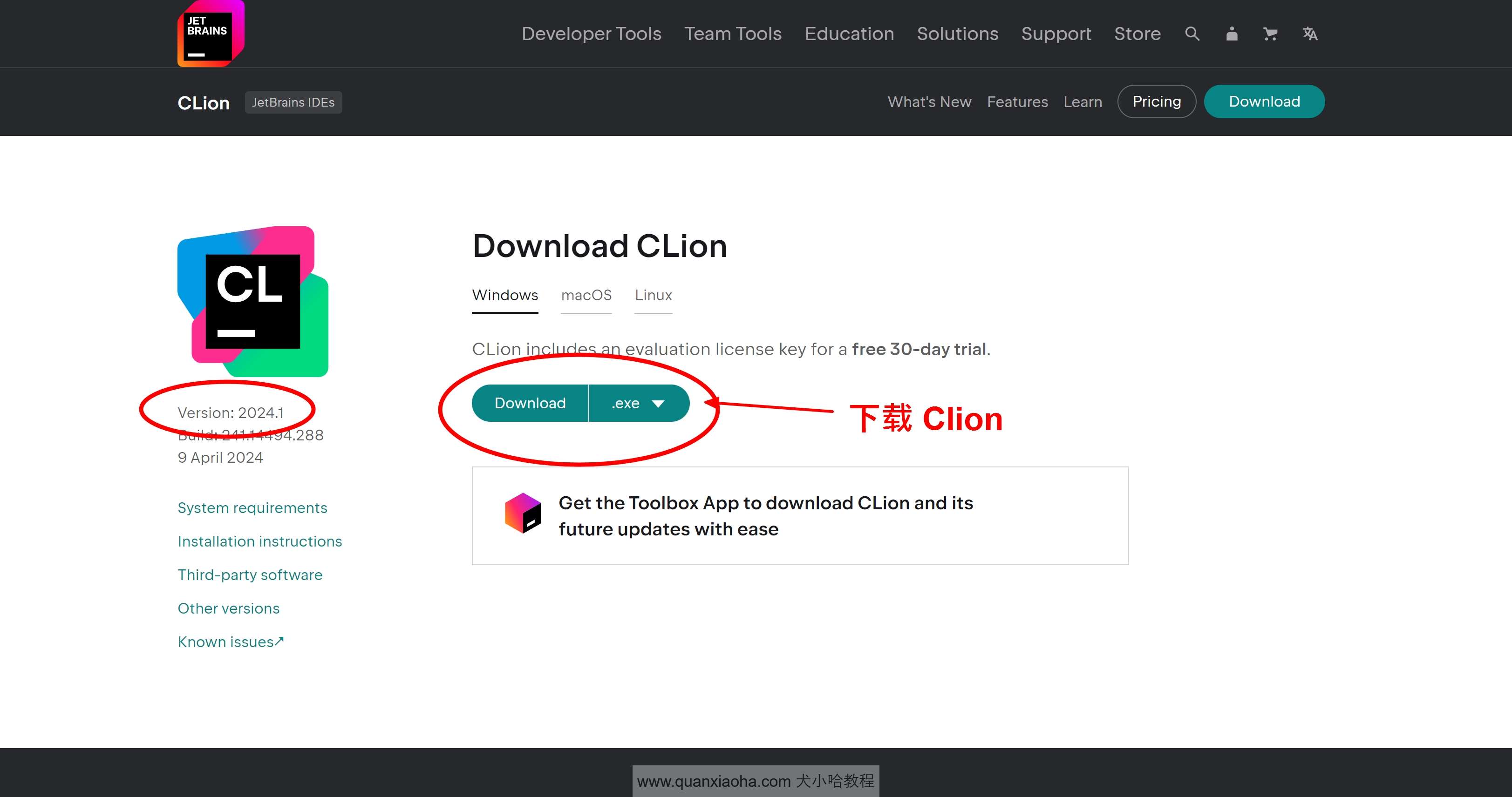 Clion 2024.1 版本官网下载