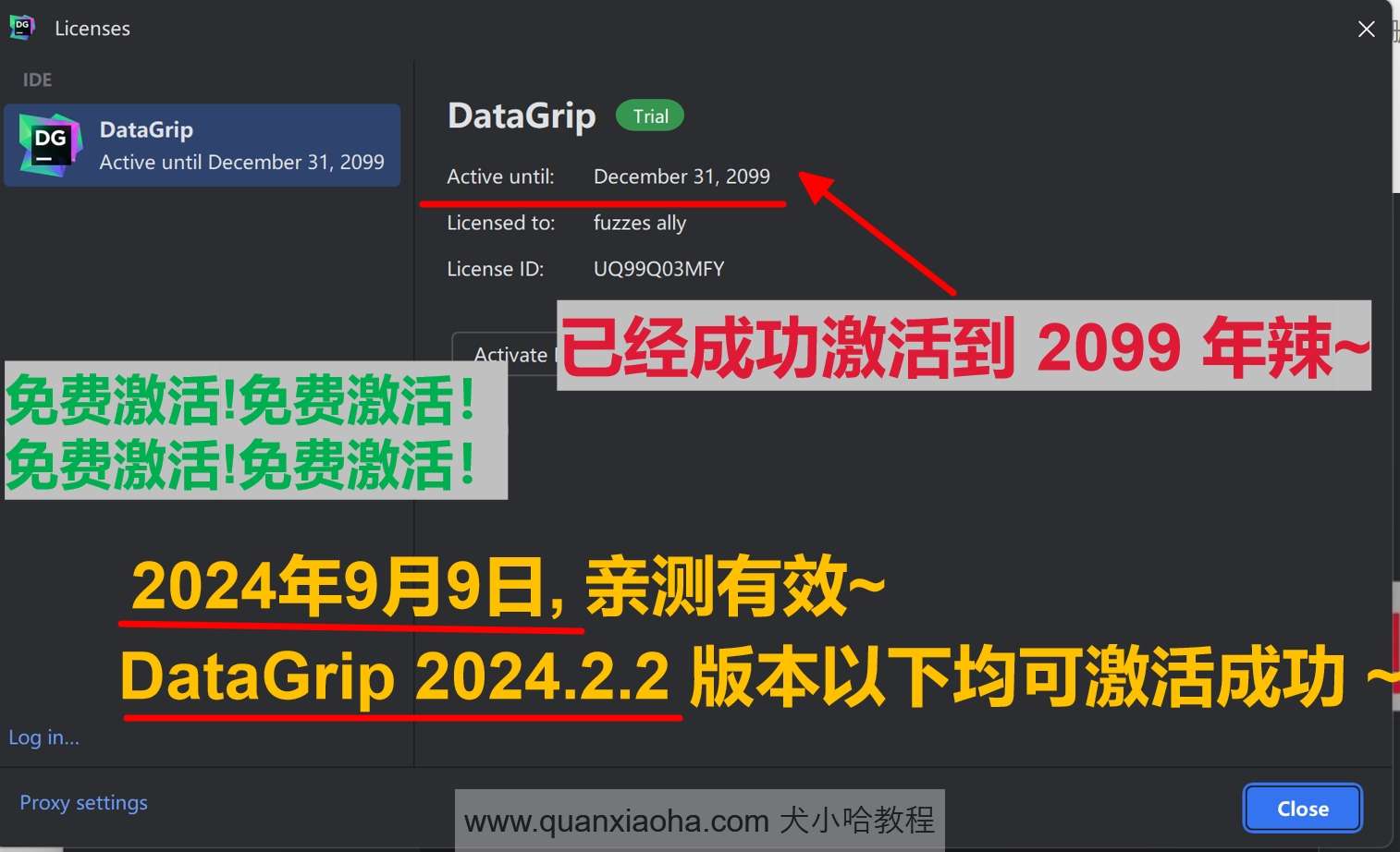 DataGrip 2024.2.2 最新破解版安装教程（附激活码,至2099年~）