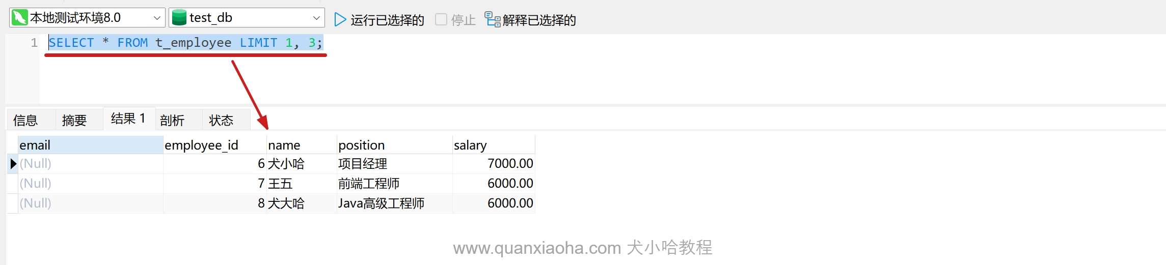 限制查询返回的行数