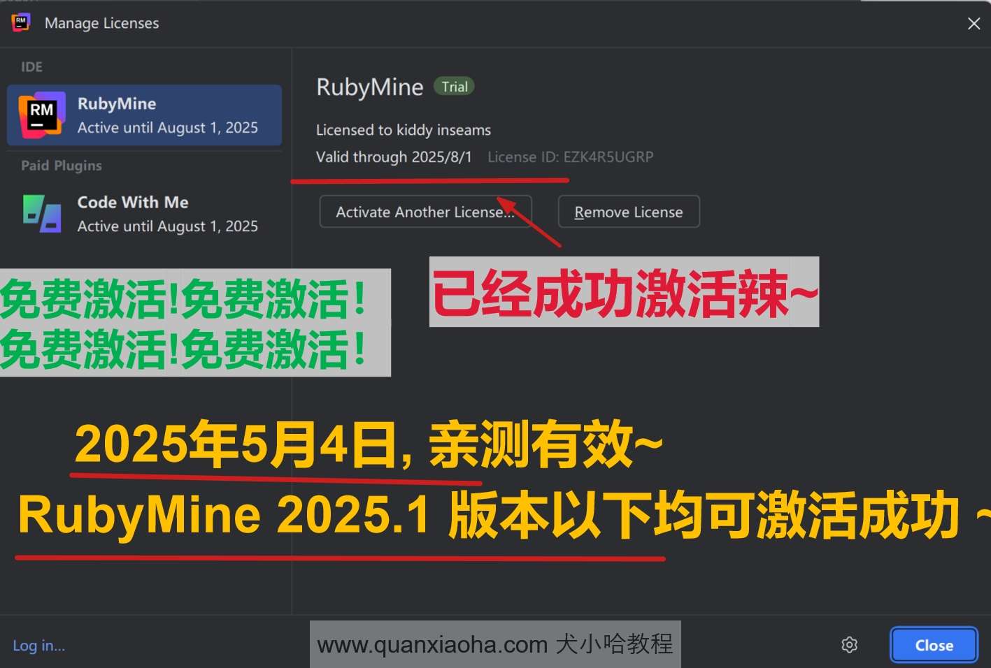 RubyMine 2025.1 版本成功截图
