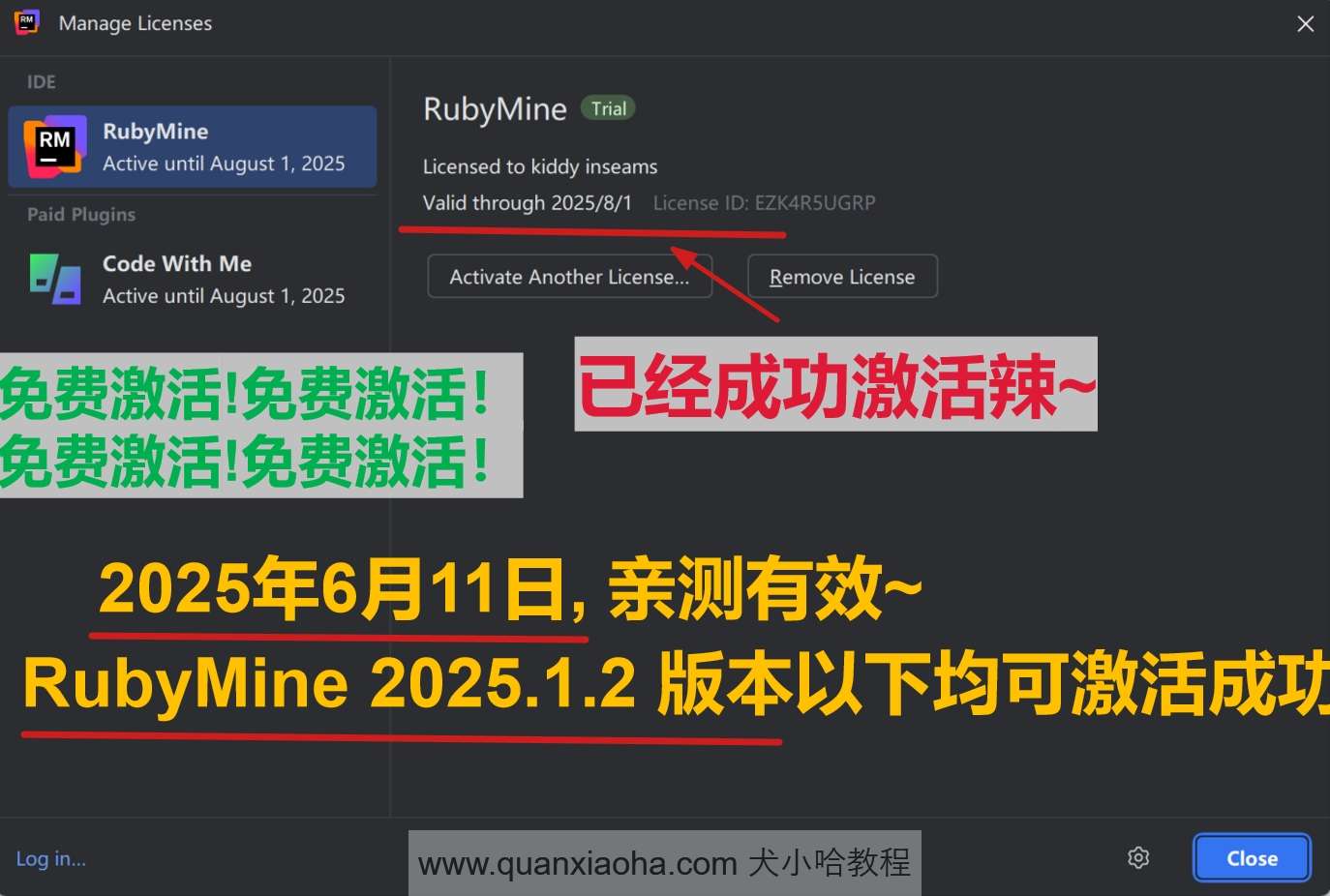 RubyMine 2025.1.2 版本成功截图