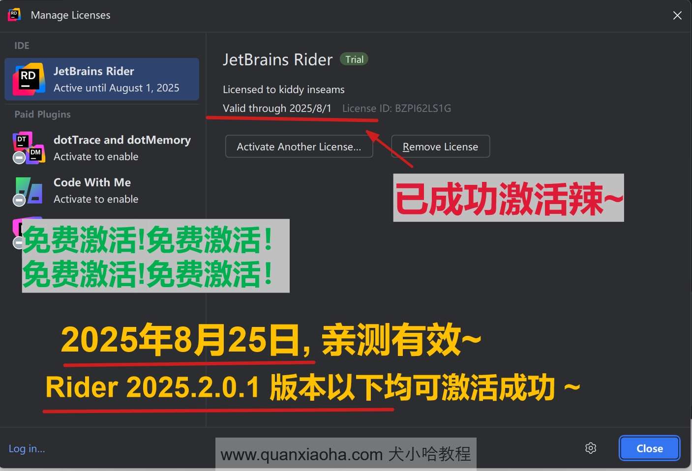 Rider 2025.2.0.1 版本成功截图