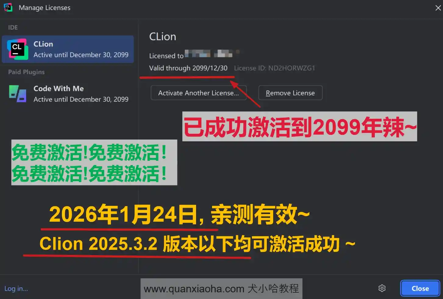 Clion 2025.3.2 版本成功截图