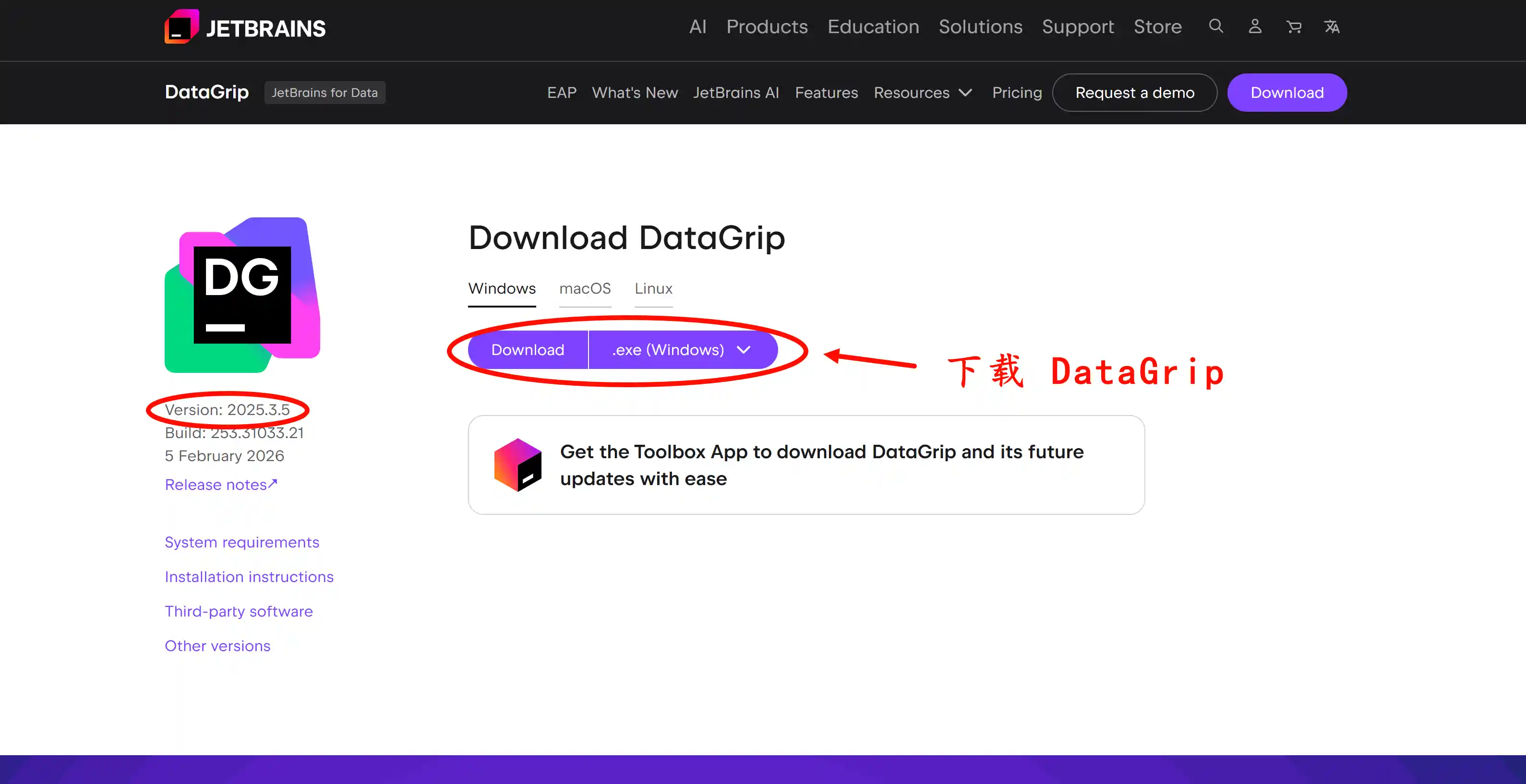 下载 DataGrip 2025.3.5 版本安装包