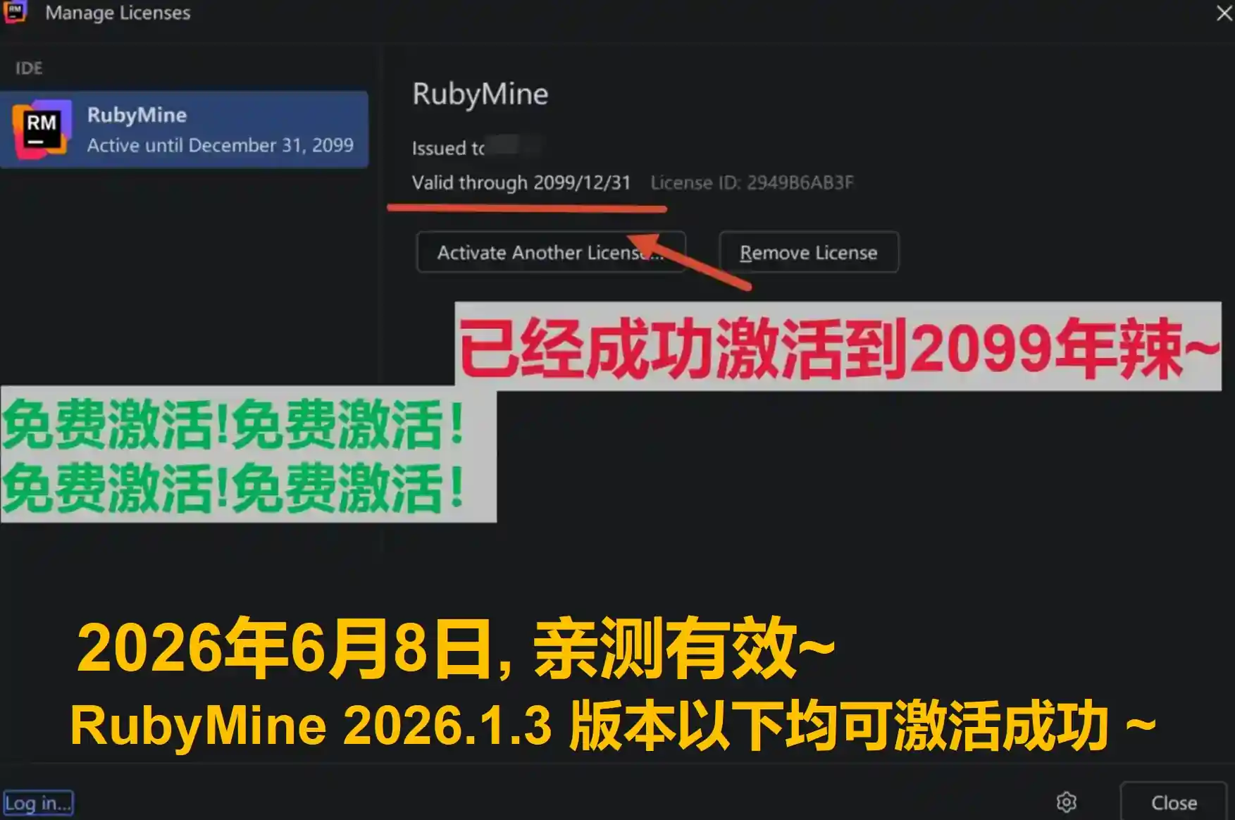RubyMine 2026.1.3 版本成功截图
