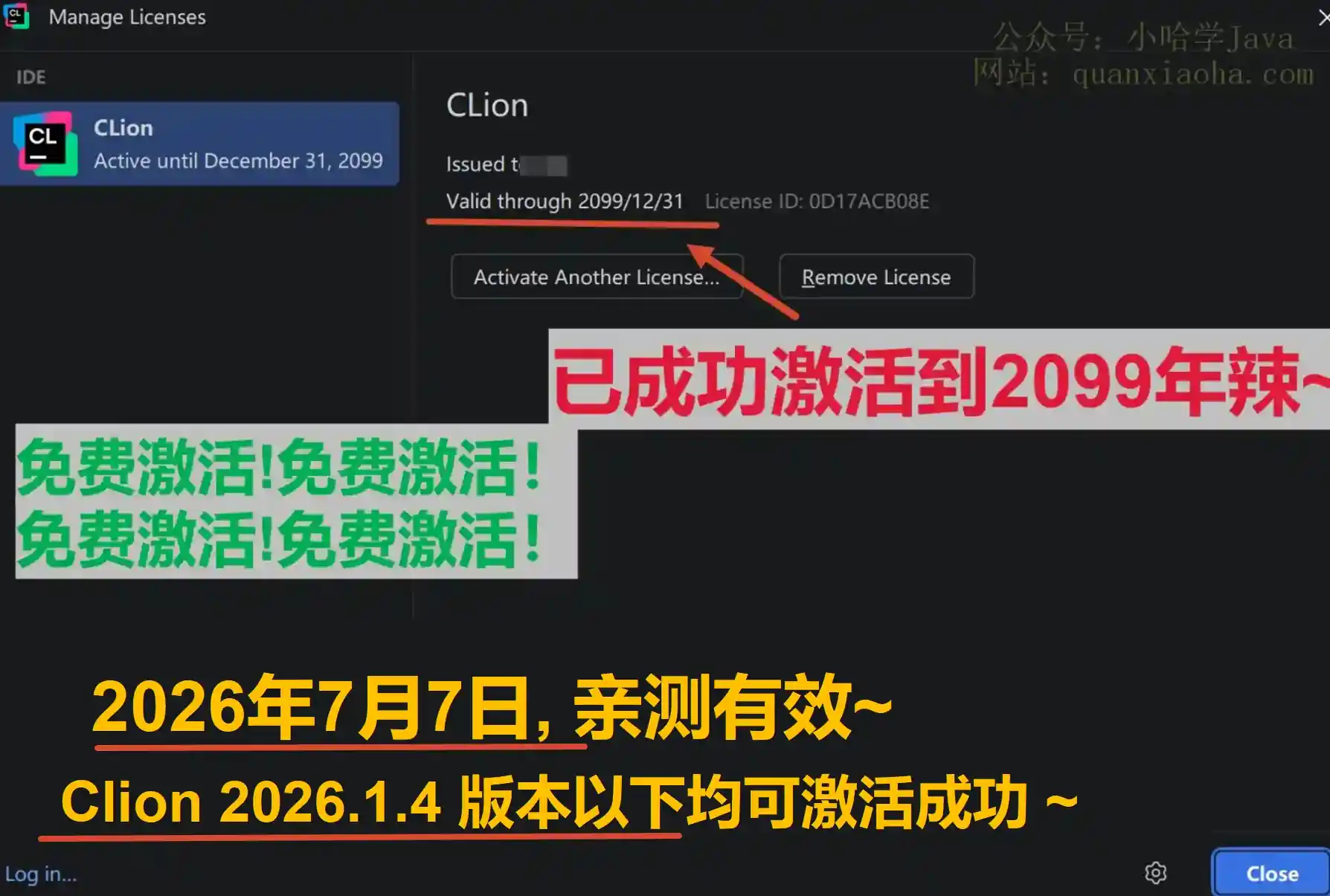 Clion 2026.1.4 版本成功截图