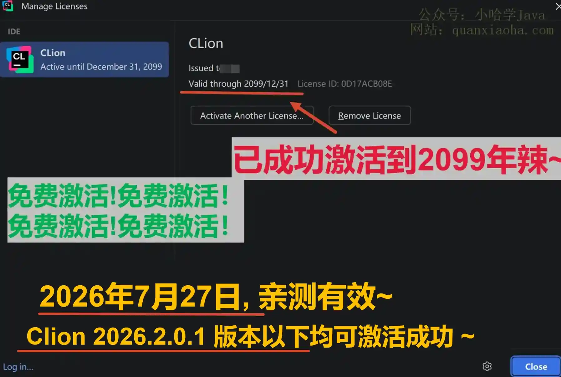 Clion 2026.2.0.1 版本成功截图