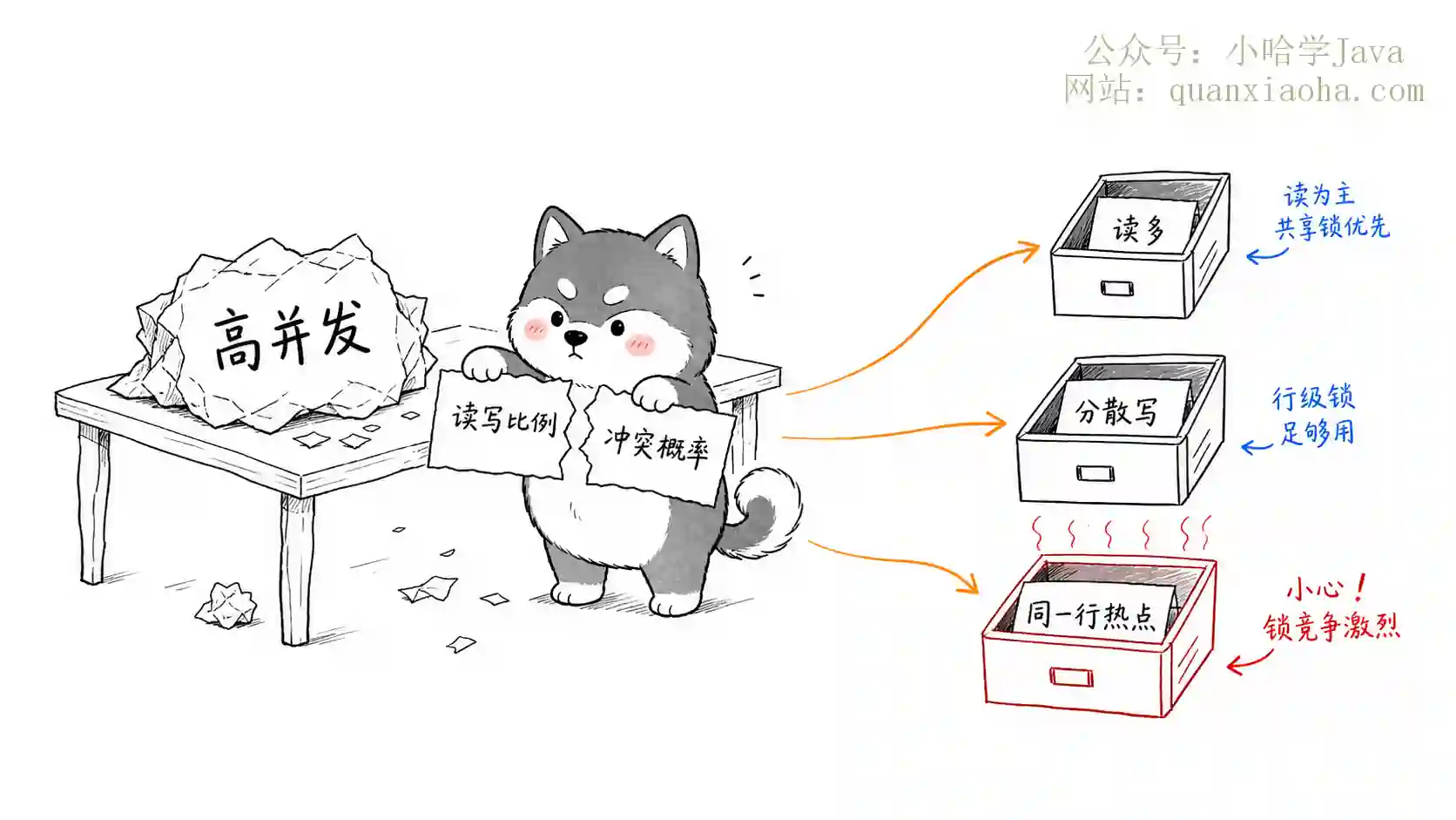 高并发读写比例和冲突概率
