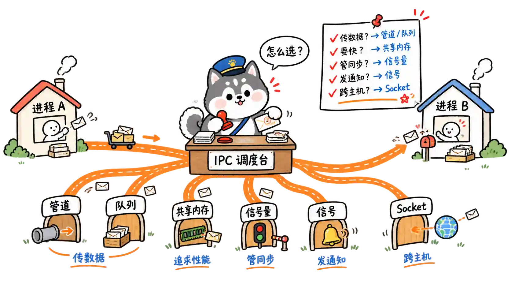 进程间通信方式有哪些？
